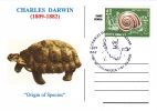 Romania,Cluj-Napoca:CHARLES DARWIN (1809 - 1882)-Origin Of Species,Origine Des Espèces,Postcarte Postale-Romania. - Schildpadden