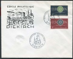 Luxemburg 1960 - Luxembourg 1960 - Michel 629-630 Auf FDC Mit Stempel Briefmarkenausst. Diekirch - FDC