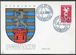Luxemburg 1958 - Luxembourg 1958 - Michel 590 Auf Sonderkarte "Tag Der Briefmarke 1958" - FDC