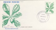 FDC TAHITI PAPEETE 1986  PLANTES MEDICINALES #  Flore # BONNET D'EVEQUE - FDC