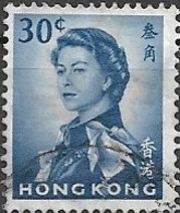 HONG KONG 1962 Queen Elizabeth II  - 30c Blue FU - Usati