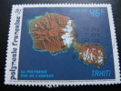 6-059 Tahiti Oblitéré 1992  Espace île Island Photo Aerienne Satellite - Islas