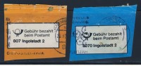 Germany 2 Gebuehr Bezahlt Labels From Ingolstadt - R- & V- Vignette