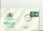 AUSTRALIA YEAR 1963- FDC 50TH ANNIVERSARY CANBERRA FLOWN TO U.KINGDOM  W/1 STAMP OF 5 PENCE  REF 12/AU - Brieven En Documenten