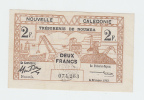 New Caledonia 2 Francs 1943 XF CRISP Banknote (With Stamp) P 56a   56 A - Nouméa (New Caledonia 1873-1985)