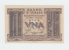 Italy 1 Lira 1939 AUNC CRISP Banknote P 26 - Italië – 1 Lira