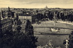 CP ITALIENNE  DENTELEE  /PLACE  DU PEUPLE  ROME  /   VUE SUR PLUSIEURS MONUMENTS DE LA VILLE - Places & Squares