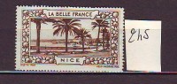 FRANCE. TIMBRE. CINDERELLA. VIGNETTE. BELLE FRANCE. PARIS.............NICE - Turismo (Vignette)