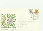 AUSTRALIA YEAR 1970 - FDC FLORAL EMBLEM COIL STAMPS-DESERT ROSE-WATTLE W/2 STAMPS OF 4-5 CENTS POSTM MELBOURNE REF 26/AU - Storia Postale