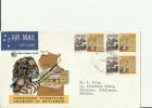 AUSTRALIA YEAR 1969 -FDC 100 YEARS NORTHERN TERRITORY SETTLEMENT FLOWN T W3STAMPS OF 5 CENTS POSTM PARRAMATTI  REF 29/AU - Covers & Documents