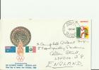 OLYMPICS MEXICO CITY 1968 AUSTRALIA -SUMMER 1968  FLOWN TO U.KINGDOM WITH 1 STAMP OF 5 CENTS   POSTMARK  OCT 2,1968 REF - Ete 1968: Mexico