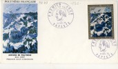 FDC  POLYNÉSIE  TAHITI  1973 ARTISTE #ALAIN SIDET # PEINTURE # POSTE AERIENNE - FDC