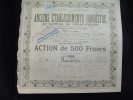 Action De 500 Francs " Et.Handisyde " Fécamp 1907 Bon état. - Industrie