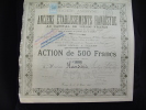Action De 500 Francs " Et.Handisyde " Fécamp 1907 Bon état. - Industrial