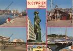 SAINT ST CYPRIEN PLAGE Pyrénées Orientales 66 : Multivues Statue La Méditerranée De A Maillon - Saint Cyprien