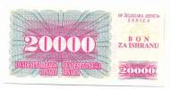 BOSNIA , 20 000 DINARA 1992 , ZENICA , UNC - Bosnia Erzegovina