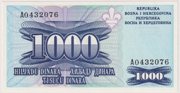 BOSNIA , 1000 DINARA 1995 , NOT ISSUED LONDON PRINT , P-47C , UNC - Bosnia Erzegovina