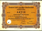 1928 Aktie Hist. Wertpapier , Deutsche Gold- Und Silber-Scheideanstalt  - 100 Einhundert Reichsmark - Industry