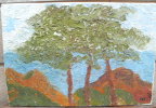 TABLEAU PEINTURE Sur Toile (arbres, Bosquet)  - Signé - Andere & Zonder Classificatie