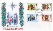 Great Britain 1978 Christmas FDC - Singers - 1971-1980 Decimal Issues