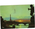 ZS28621 France Paris Sunset Over The Seine River Used Perfect Shape Back Scan At Request - La Seine Et Ses Bords