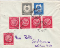 VERY RARE, OVERPRINT STAMPS, PIECE, 1951, REGISTRED COVER, ROMANIA - Lettres & Documents