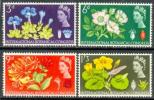 1964 GREAT BRITAIN BOTANIC CONGRESS MICHEL: 378-381 MH * - Unused Stamps