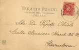 3757  Postal  Masnou , 1903 , Barcelona, Alfonso Xlll, Tipo Cadete, , Post Card - Covers & Documents