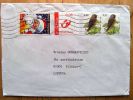 Cover Sent From Belgium To Lithuania, Birds Oiseaux, Santa Claus Christmas - Storia Postale