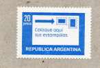 ARGENTINE : Slogan Postal "Collez Les Timbres à Droite" - Lettre Et Emplacement Des Timbres  -Série Couranre - Ungebraucht