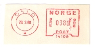 A1 Norway Norge 1988.  Cut Machine Stamp - Machine Labels [ATM]