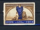 ERINNOPHILIE # VIGNETTE EXPOSITION  INTERNATIONALE LYON 1914 - Toerisme (Vignetten)