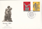 Ireland Scott #496-#497 FDC Europa - The Cock And The Pot, The Scales Of Judgment - Rubbings - FDC