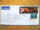 Cover Sent From Australia To Lithuania, Flowers, Platypus Marine, - Cartas & Documentos