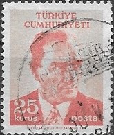 TURKEY 1971 Kemal Ataturk - Red And Grey - 25k.. FU - Gebraucht