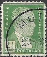 TURKEY 1931 Kemal Ataturk - 21/2k - Green  FU - Gebraucht