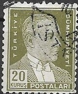 TURKEY 1931 Kemal Ataturk - 20k Green FU - Oblitérés