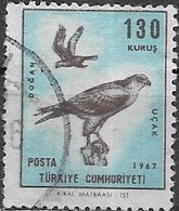 TURKEY 1967 Air. Birds. - 130k. Pallid Harrier FU - Airmail