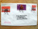 Cover Sent From Hong Kong To Lithuania, View Of City, Astrology, Year Of Tiger 1988 - Storia Postale