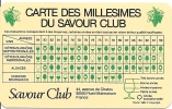 Carte Des Millésimes Du Savour Club, 1953-1984 - Alcohol