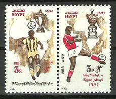 Egypt - 1983 - ( Victory In African Soccer Cup - Ahly Club And Mokawloan Club ) - Pair - MNH (**) - Coupe D'Afrique Des Nations