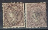 Sellos 50 Milesimas Isabel II 1867, Variedad Color,  Num 98-98a º - Used Stamps