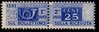 PIA - ITALIA - Specializzazione - 1946-51 : Pacchi Postali Cent  25 - (SAS  66 - CARRARO  1) - Paketmarken