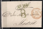 PREFILATELIA, ENVUELTA, AÑO 1843, MARCA SEVILLA / ANDAL.B.  Nº 29, TIPO 1 EN COLOR ROJO - ...-1850 Préphilatélie
