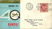 1960  QANTAS 40th Ann Round-the-World Commemorative Cover Eustis 1443 - First Flight Covers