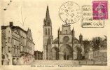 BAZAS   PLACE DE LA CATHÉDRALE  TIMBRE POSTAL ET DAGUN - Bazas