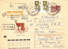 DEER, 1972, REGISTRED COVER STATIONERY, ENTIER POSTAL, RUSSIA - Gibier