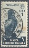 1938 AOI USATO SOGGETTI VARI POSTA AEREA 1 LIRA - RR10122-2 - Africa Oriental Italiana