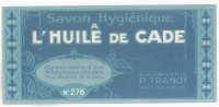 ETIQUETTE SAVON A L'HUILE DE CADE PAUL TRANOY PARIS BRUXELLES - Etiketten