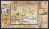 Block 100 Years Of Airmail Bi-Plane Flown Covers & Card Goats Boats Coins Postmarks M/S 2010  # 20971  India Indien Inde - Luchtpost